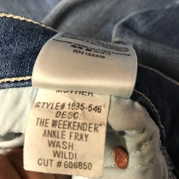 MOTHER the Weekender Ankle fray jeans in wild 28 - Picture 7 of 8